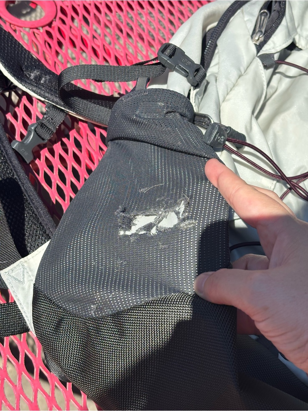 The North Face Black and White Daypack with Bungee Front - Picture 2 of 8